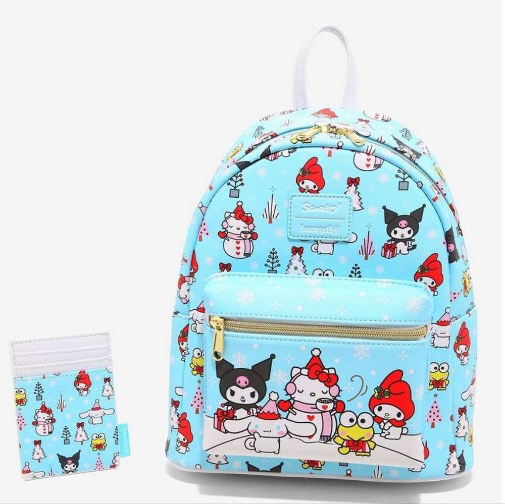 Loungefly Hello Kitty And Friends Holiday Mini Backpack & Cardholder Set